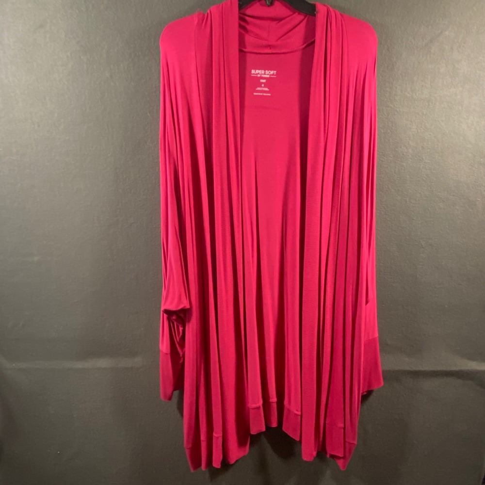 Torrid Cardigan Women 4 4x Pink Super Soft Knit Dolman Open Front Plus Size
